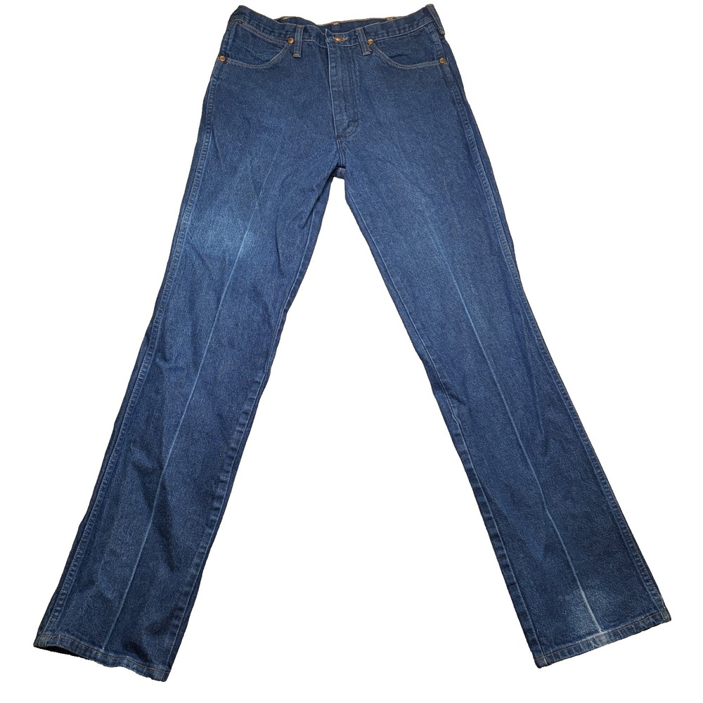 Vtg Wrangler 936DEN Mens (Fits 30x33) Blue Cowboy Cut Rodeo Workwear USA Made